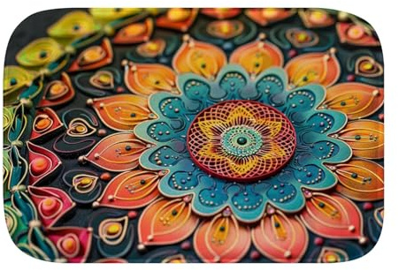 Generisch BSDE 3D Mandala 81 Premium rutschfeste Memory-Schaum Badmatte – Absorbierend, Schnell Trocknend, Maschinenwaschbar, Weicher & Plüschiger Badezimmerteppich für Ultimativen Komfort - L