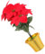 RORPOIR Weihnachtsdekoration Blumen künstlich Weihnachtsstern Weihnachtsschmuck gefälschte Bonsais Artificial sztuczne kwiaty Vase Dekorative Weihnachtsstern im Topf Stoff rot
