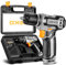 Cordless Drill：DEKOPRO 12V Power Battery Drill Set with Small Electric Drills and 3/8-inch Keyless Chuck with Portable Tool Set Gift Box (Grey)