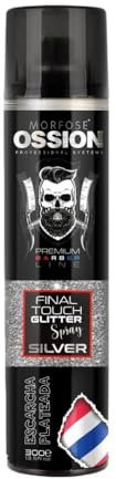 Morfose OSSION PBL Glitter Spray Silver 300ml – Haarglitzer Spray in Silber – Glitzerspray für Haare & Körper – Silber Glanz für Party, Festival & Karneval – Styling Spray