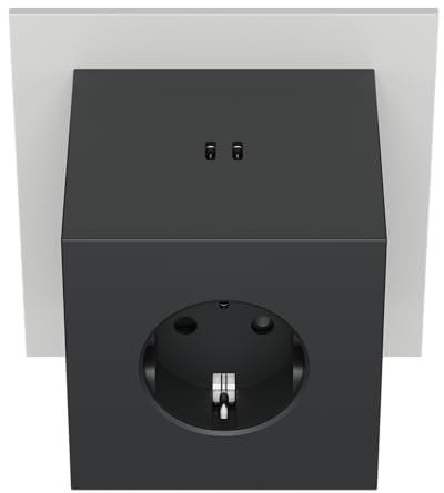 Avolt Square 2 Steckdosenleiste mit USB-C – Design Steckdosenwürfel mit 3-Steckdosen & 2 USB-C Ports (30W) – Mehrfachsteckdose für Büro & Zuhause – In Mehreren Farben Erhältlich (Schwarz)