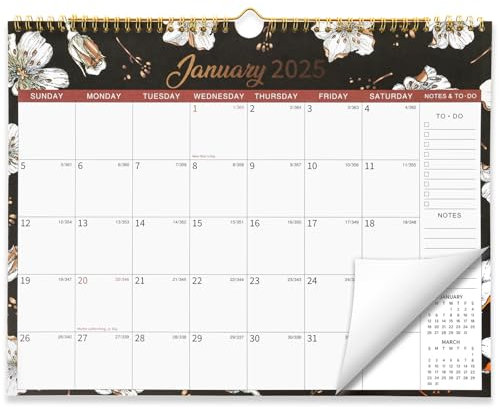 BELLALICHT Kalender 2025 Wandkalender, 2025 Tischkalender von Januar bis Dezember 2025 mit Ferienübersicht, Familienplaner, Monatsplaner, Zuhause oder Büro (Hortensien)