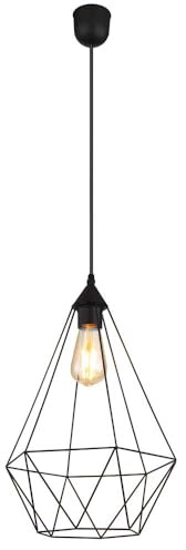 GLOBO Pendant Lamp Living Room Lamp Wicker Black Dining Room Lamp Height 120 cm