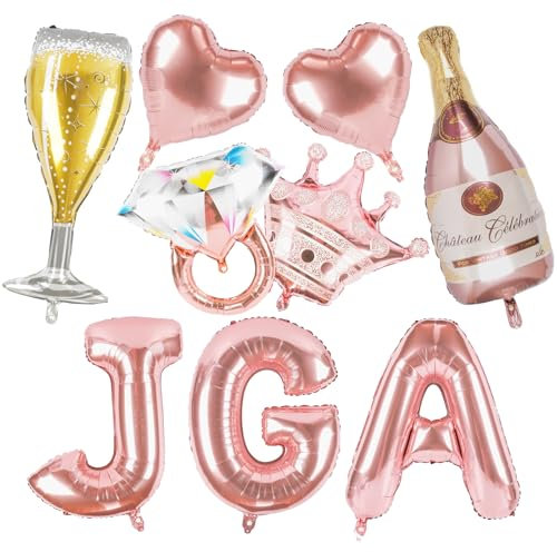 JGA Deko Frauen, XXL JGA Luftballons Rosegold, Junggesellenabschied Frauen Deko, Bride To Be Deko Folienballons Rosegold für Bachelorette Party Polterabend