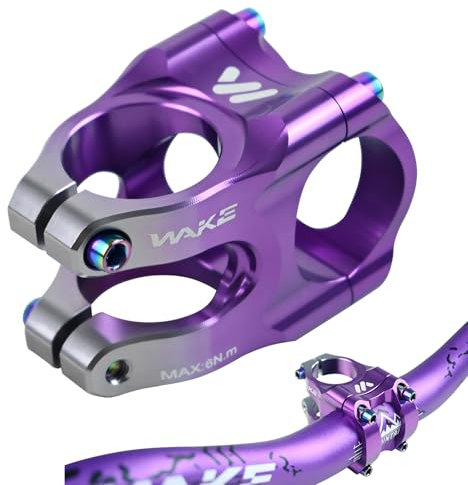 ROADNADO Fahrrad Vorbau 31,8mm Lenker 35mm Kurzer MTB Vorbau Aluminiumlegierung CNC Leichter 0 Grad Fahrradvorbau für MTB, BMX, Mountainbike, Rennrad (Lila Silber)