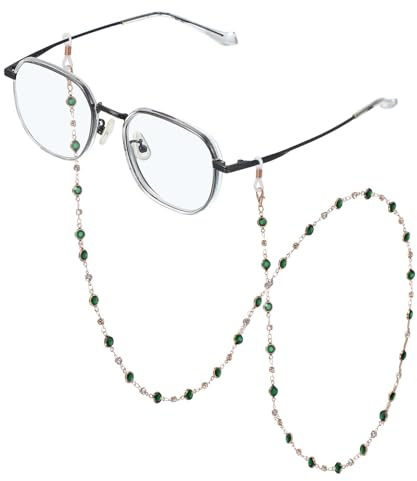 sourcing map Brillenkette für Damen, Brillenkette mit Umhängeband, Kristall, Brillenhalter, Augenschutz, Anti-Verlust-Augenglashalter