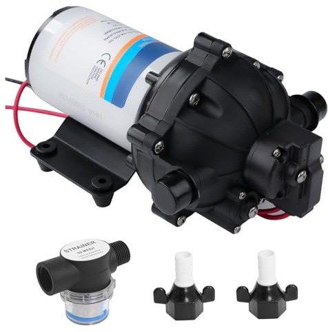 Wasserpumpe 12V DC Membranpumpe 3,1 Bar (45 PSI) 11,6 L/min 3.06 GPM | Selbstansaugend Druckpumpe mit Druckschalter, Druckwasserpumpe, RV Wasserpumpe für Wohnwagen, Yacht, Camper, Garten