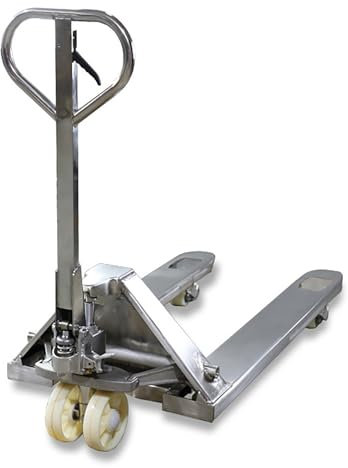 lyxamjrzyp 304 Stainless Steel Pallet Jack, Hydraulic Hand Fork Lift with Nylon Wheels, Heavy Duty Moving Sliders for Warehouse, Market, Factory(X-Large)