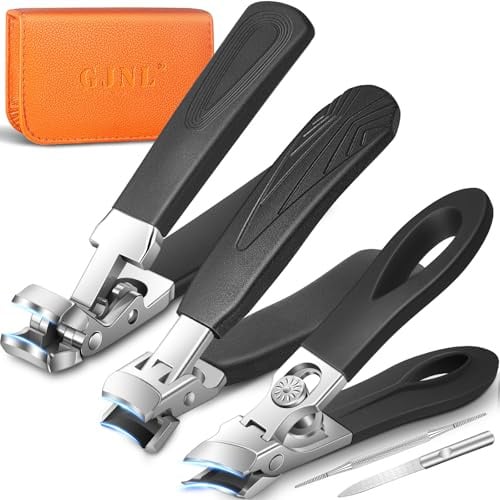 Nagelknipser für dicke Nägel mit langem Griff 5PCS | Ultra Wide Jaw Opening Nagelknipser für Fingernagel und Fußnägel, Scharf Zehennagelknipser für Eingewachsene Zehennägel