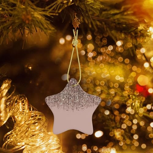 Poezjzw Rosa Rosa Oro Modello Stella di Natale Ornamenti in Ceramica Albero di Natale Appeso Decorazione Della Casa Riunioni Souvenir