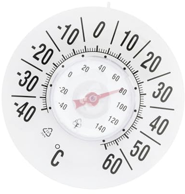Außenthermometer – mit Saugnapf genau und kabellos | Temperaturanzeige für den Außenbereich und Raumanzeige – für Büro, Wohnheim, Innenbereich, Fenster, Schlafzimmer, Garten, Terrasse, Balkon
