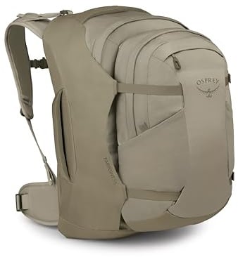 Osprey Farpoint 55L Herren-Reiserucksack, Handgepäcktasche mit abnehmbarem Tagesrucksack, Sägemehl