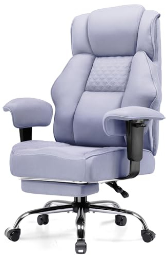 GTPLAYER Gaming Stuhl, breiter Bürostuhl aus Hochwertigem Stoff, Ergonomischer PC-Stuhl, Verstellbarer und Drehbarer Schreibtischstuhl mit Fußstütze, 180KG, lila