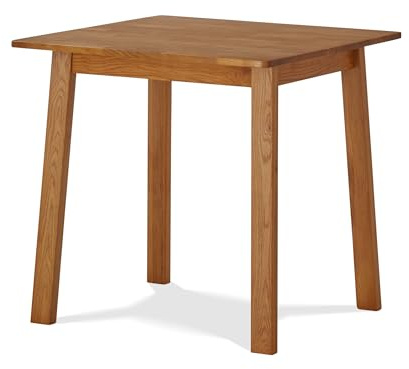 KHG Esstisch Küchentisch Holztisch 75 x 74 x 75 cm, für Wohnraum und Alltag | Eiche Holz Massiv bis 100 kg belastbar, 4-6 Personen Massivholz Schreibtisch Landhausstil geölt, stabil und pflegeleicht