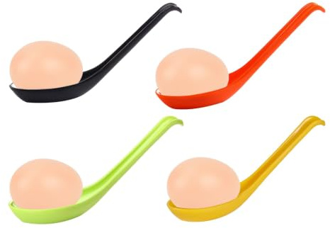 HAICN 4Pcs Egg Spoon Race Game Sets 4 Colourful Spoons & 4 Eggs Outdoor Activity Balance Relay Games Egg and Spoon Race School Sports Day, Garden Play & Family Games.