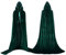 Labellevie Umhang mit Kapuze Lange SAMT Cape Vampir Kostüm Halloween Erwachsener Unisex- Gr. X-Large, Grün
