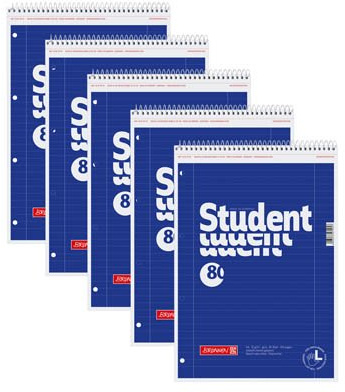 5 BRUNNEN Collegeblöcke Student A4 liniert