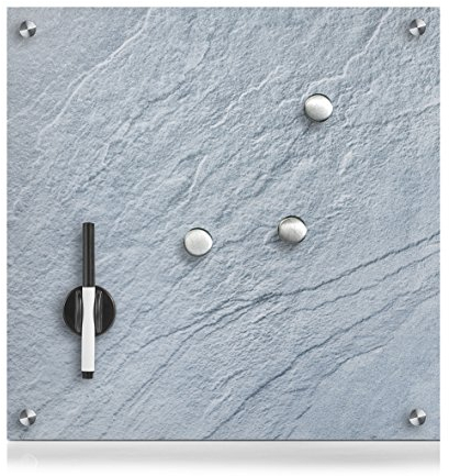 Zeller Memobord Schiefer, Glas, grau, ca. 40 x 40 x 2 cm