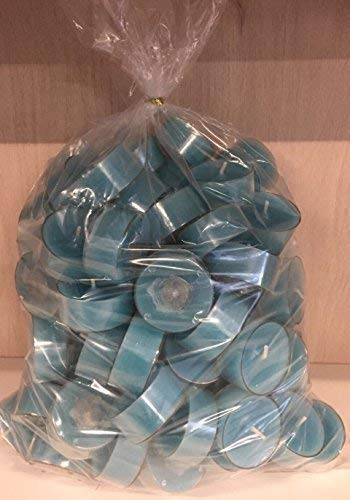 Løgum Kloster Lys 100 x Teelichter hell-türkis helltürkis dänische Teelichter im Acrylcup Kerzen 4 Std. Brenndauer Gastronomie Teelicht