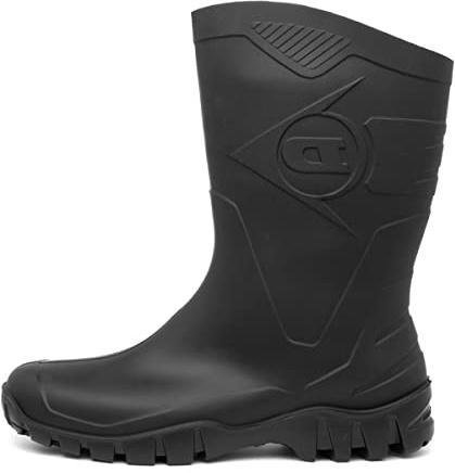 DUNLOP Mens Dee Calf Height Waterproof PVC Welly Wellington Boots