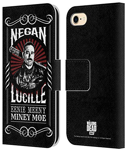 Head Case Designs Offizielle AMC The Walking Dead Lucille Negan Biker Kunst Leder-Wallet-Hülle Kompatibel mit Apple iPhone 7/8 / SE 2020 & 2022