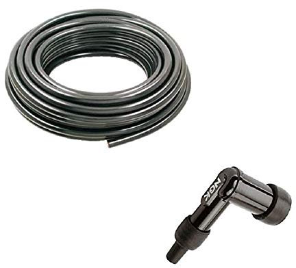 KIT ALLUMAGE : FIL A BOUGIE 7MM + ANTIPARASITE LB10F MOBYLETTE SCOOTER MOTO TONDEUSE MOTOCULTEUR CAPUCHON DE BOUGIE