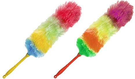 Soft Dusting Brush - Pack of 2 - Flexible Cleaning Dusters - Rainbow Duster Cleaner