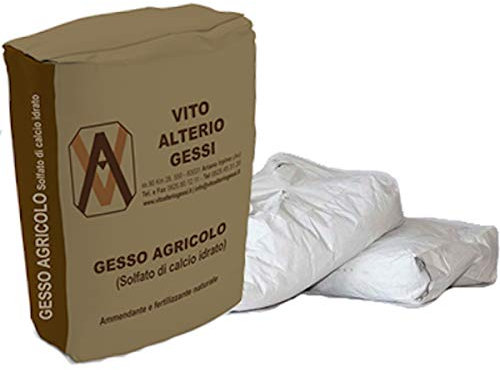 xx Gesso Agricolo Triturato BIO Solfato di Calcio idrato essiccato 30 kg