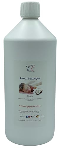 1L Aroma Massageöl - Lavendel für Massage, Physiotherapie, Wellness uvm., Artzneimittel Qualität (1L, Lavendel) (1, Kokos)