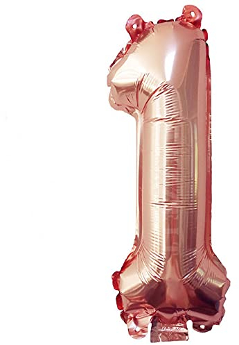 Lepep 40 cm Roségold Luftballons Zahlen von 0 bis 9 Buchstaben von A bis Z Party Deko Ballons für Geburtstag Babydusche Brautparty Hochzeit Abschlussball Folienballons Dekoration (Zahl 1)