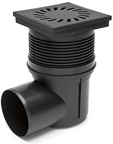 MCH Bonde de cour, cave, garage, grille en fonte, 150 x 150 mm, DN110, 324 V, charge maximale : 1,5 t
