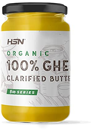 HSN Ghee Orgánico | 500g | 100% Mantequilla Clarificada BIO de Vacas Alimentadas con Pasto | Certificado Ecológico de la Unión Europea | Sin Aditivos | Sin Sal | Sin Lactosa