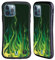 Head Case Designs Fiamma Verde Fiamme Hot Rod Custodia Cover Ibrida Compatibile con Apple iPhone 12 / iPhone 12 PRO