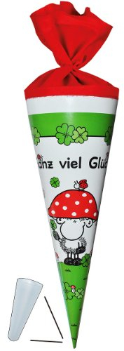 alles-meine.de GmbH Schultüte - Schultüte Schaf Sheepworld - 70 cm - rund - mit Filzabschluß - mit/ohne Kunststoff Spitze - Zuckertüte - Ganz viel Glück Tiere Schafe - Glüc..