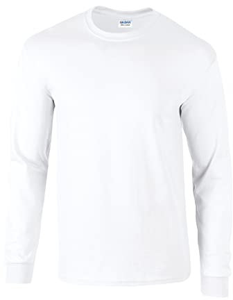 Gildan Ultra Cotton™ Adult Long Sleeve T-Shirt Brand White