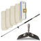G.I.V. - Reinigungstechnik Bodenwischer Set Teleskopstiel 96-180cm mit gummiertem Handgriff + Klapphalter & 5X + Baumwollmopp Bezug 50cm - Wischbezug Baumwolle Bodenreinigung - Wischmopp mit Stiel