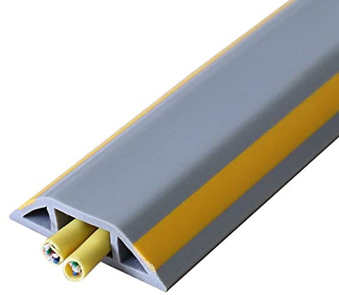SRNSAEB Bodenabdeckungen 4cm Breit Kabelabdeckung für Den Boden, Flexible PVC-Kabelkanäle, Selbstklebend Kabelschutz für Haus/Büro/Lager/Klassenzimmer (Color : A, Size : 400cm (13ft))