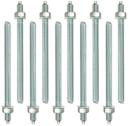 Isolbau Lot de 10 barres d'ancrage M20 x 300 mm - Homologation ETA - Ancrage composite galvanisé avec écrou et rondelle - Ancrage pour charges lourdes