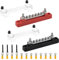CPROSP 2tlg Sammelshienen mit Deckel 150A, Stromverteiler Schiene mit 6X M4 Bolzen Anschluss und 2X Schrauben, BusBar Box für Auto RV Boat Yacht, Sammelschienenblock Schwarz/Rot