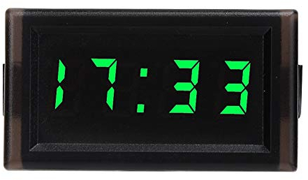 Elektronische Uhr, DC 4,530 V, Wasserdicht, Auto-Elektronikuhr, LED-Digitalanzeige für Autouhr, Autouhr und Temperaturanzeige, Kfz-Ersatzuhren, Grüne LED-Digitaluhr [grün] (Grün)