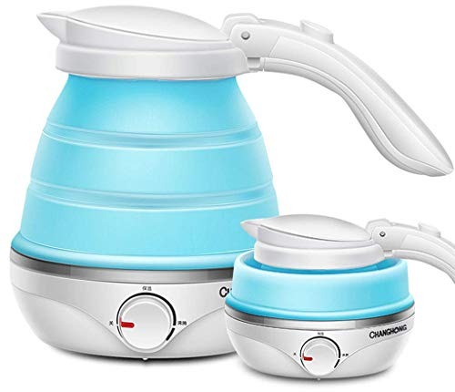 Bollitore da viaggio pieghevole a compressione Mini bollitore elettrico portatile blu Present