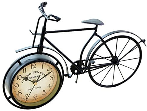 Veemoon Vintage Metall Tischuhr Fahrrad Design Stille Schreibtisch Uhr Kreative Wohnkultur Für Büro Und Schlafzimmer Dekoratives Fahrradmodell Batteriefrei Geschenk Für Radfahrer