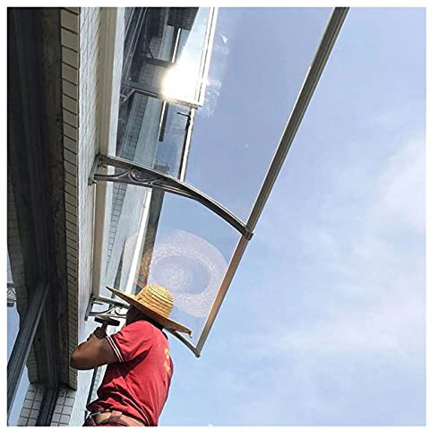 Fenstermarkise oder Haustürüberdachung, Dachüberdachung, Regenschutz, Terrassenüberdachung, Moderne Polycarbonatplatten für die Veranda, den Garten, UV-Schutz vor Regen und Schnee (transparent, 100 x