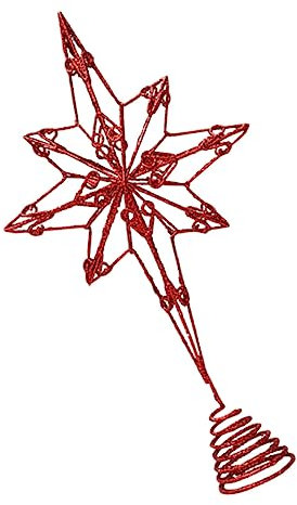 BUGUUYO 1stk Weihnachtsbaumspitze Stern Geführte Baumspitze Urlaub Baumspitze Sternkrone Aus Metall Bethlehem Stern Baumkrone Weihnachtsfeierdekoration Rattan Baum Im Freien Eisen