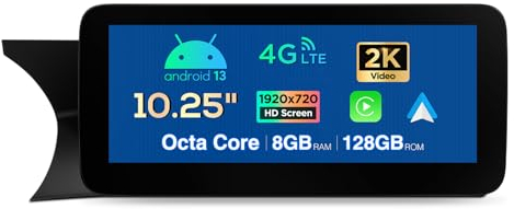 XTRONS 10,25 Zoll Android 14 Autoradio Octa Core 8GB 128GB HD IPS Bildschirm Integriertes 4G LTE CarAutoPlay Android Auto DSP WiFi Bluetooth GPS optional DAB+ OBD2 DVR für Mercedes Benz C-Klasse W204