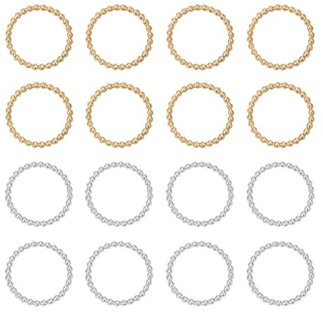 UNICRAFTALE 20 Stück 2 Farben 304 Verbindungsringe Aus Edelstahl Runder Perlenring Offene Lünette Charms Flache Runde Verbinder Hohle Verbindungsringe Für DIY Handwerk Schmuckherstellung