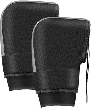Xistuoz Lenker Handshuhe Warm Lenkerstulpen Lenkerhandschuhe Wasserdicht Handwärmer Verdickt Plüschfutter Lenkermuffen Thermo Griffpolster Fahrrad Scooter Winterhandschuhe Radfahrer Motorräder