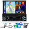 Inefala Radio Coche Bluetooth 1 DIN con Carplay Inalambrico y Android Auto, Autoradio con Pantalla Táctil Retráctil Automática de 7 Pulgadas, FM Radio, 2USB/Type-C, Mic, Cámara de Visión Trasera