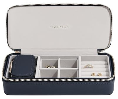 Stackers Reise-Schmuckschatulle, groß, klein, Marineblau