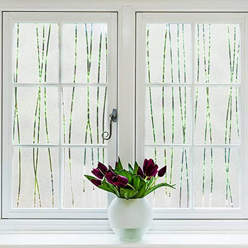 NINETREX Sichtschutzfolie Fenster, Milchglasfolie Statische Fensterfolie Streifen, Statische Folie Fenster Sichtschutz Fenster Sichtschutzfolie UV Schutzfolie Fenster Vinyl Window Film(90 * 400cm)
